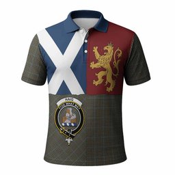 ScotsTee Shop Scottish Haig Crest Tartan Polo Shirt Lion Rampant Saltire