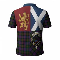 ScotsTee Shop Scottish MacDonell (McDonell) Crest Tartan Polo Shirt Lion Rampant Saltire