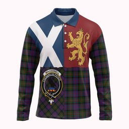 ScotsTee Shop Scottish MacDonell (McDonell) Crest Tartan Polo Shirt Lion Rampant Saltire