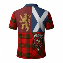 ScotsTee Shop Scottish Maxtone Crest Tartan Polo Shirt Lion Rampant Saltire