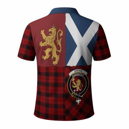 ScotsTee Shop Scottish Ewing Crest Tartan Polo Shirt Lion Rampant Saltire