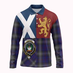ScotsTee Shop Scottish Kinnaird Crest Tartan Polo Shirt Lion Rampant Saltire
