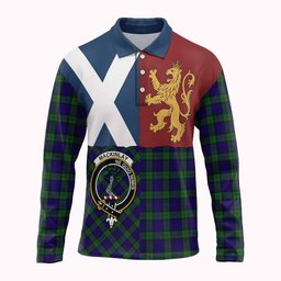 ScotsTee Shop Scottish MacKinlay (McKinlay) Crest Tartan Polo Shirt Lion Rampant Saltire
