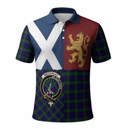ScotsTee Shop Scottish MacKinlay (McKinlay) Crest Tartan Polo Shirt Lion Rampant Saltire
