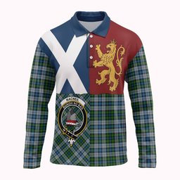 ScotsTee Shop Scottish MacNeil (McNeil) Crest Tartan Polo Shirt Lion Rampant Saltire