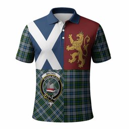ScotsTee Shop Scottish MacNeil (McNeil) Crest Tartan Polo Shirt Lion Rampant Saltire