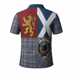 ScotsTee Shop Scottish Tweedie Crest Tartan Polo Shirt Lion Rampant Saltire