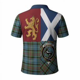 ScotsTee Shop Scottish Walkinshaw Crest Tartan Polo Shirt Lion Rampant Saltire