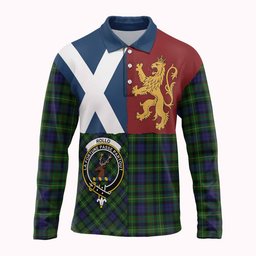 ScotsTee Shop Scottish Rollo Crest Tartan Polo Shirt Lion Rampant Saltire