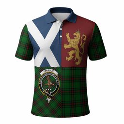 ScotsTee Shop Scottish Orrock Crest Tartan Polo Shirt Lion Rampant Saltire