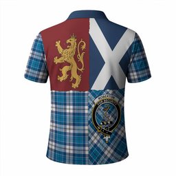 ScotsTee Shop Scottish Roberton Crest Tartan Polo Shirt Lion Rampant Saltire