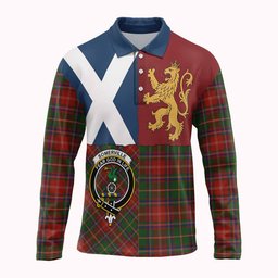 ScotsTee Shop Scottish Somerville Crest Tartan Polo Shirt Lion Rampant Saltire