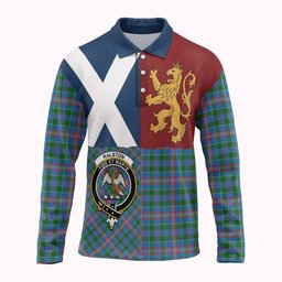 ScotsTee Shop Scottish Ralston Crest Tartan Polo Shirt Lion Rampant Saltire