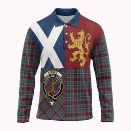 ScotsTee Shop Scottish Spence (Spens) Crest Tartan Polo Shirt Lion Rampant Saltire