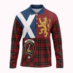 ScotsTee Shop Scottish Wallace Crest Tartan Polo Shirt Lion Rampant Saltire