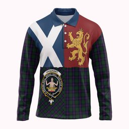 ScotsTee Shop Scottish Urquhart Crest Tartan Polo Shirt Lion Rampant Saltire