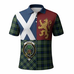 ScotsTee Shop Scottish Swinton Crest Tartan Polo Shirt Lion Rampant Saltire