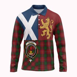 ScotsTee Shop Scottish Rattray Crest Tartan Polo Shirt Lion Rampant Saltire