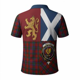 ScotsTee Shop Scottish Sinclair Crest Tartan Polo Shirt Lion Rampant Saltire