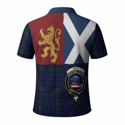 ScotsTee Shop Scottish Weir Crest Tartan Polo Shirt Lion Rampant Saltire