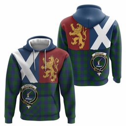 ScotsTee Shop Scottish Barclay Crest Tartan Hoodie Lion Rampant Saltire Style