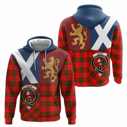 ScotsTee Shop Scottish Adair Crest Tartan Hoodie Lion Rampant Saltire Style