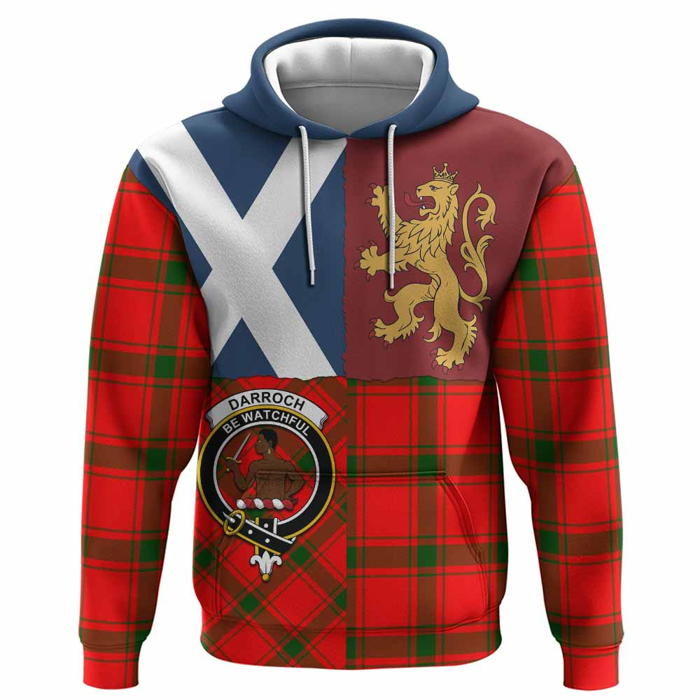 ScotsTee Shop Scottish Darroch Crest Tartan Hoodie Lion Rampant Saltire Style