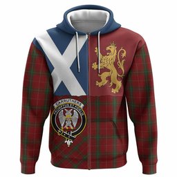 ScotsTee Shop Scottish Carruthers Crest Tartan Hoodie Lion Rampant Saltire Style