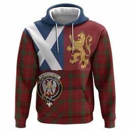 ScotsTee Shop Scottish Carruthers Crest Tartan Hoodie Lion Rampant Saltire Style