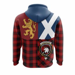 ScotsTee Shop Scottish Cunningham Crest Tartan Hoodie Lion Rampant Saltire Style