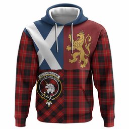 ScotsTee Shop Scottish Cunningham Crest Tartan Hoodie Lion Rampant Saltire Style