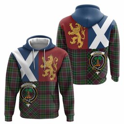 ScotsTee Shop Scottish Crosbie Crest Tartan Hoodie Lion Rampant Saltire Style