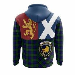 ScotsTee Shop Scottish Campbell Crest Tartan Hoodie Lion Rampant Saltire Style