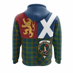 ScotsTee Shop Scottish Aiton Crest Tartan Hoodie Lion Rampant Saltire Style