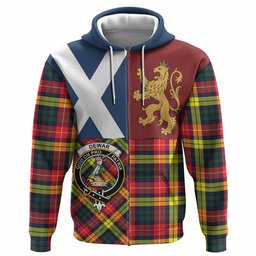ScotsTee Shop Scottish Dewar Crest Tartan Hoodie Lion Rampant Saltire Style