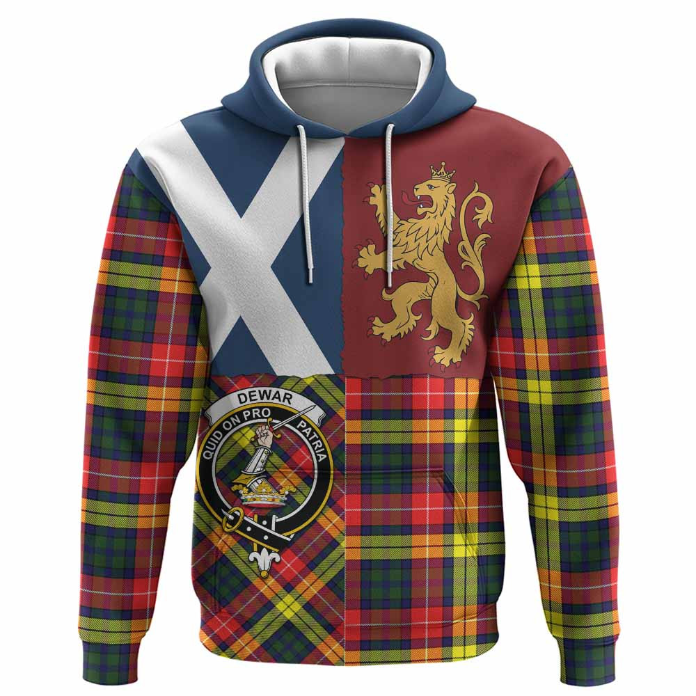 ScotsTee Shop Scottish Dewar Crest Tartan Hoodie Lion Rampant Saltire Style