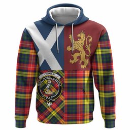 ScotsTee Shop Scottish Dewar Crest Tartan Hoodie Lion Rampant Saltire Style