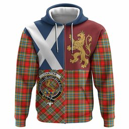 ScotsTee Shop Scottish Chattan Crest Tartan Hoodie Lion Rampant Saltire Style