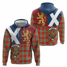 ScotsTee Shop Scottish Chattan Crest Tartan Hoodie Lion Rampant Saltire Style