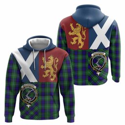 ScotsTee Shop Scottish Alexander Crest Tartan Hoodie Lion Rampant Saltire Style