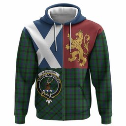 ScotsTee Shop Scottish Davidson Crest Tartan Hoodie Lion Rampant Saltire Style