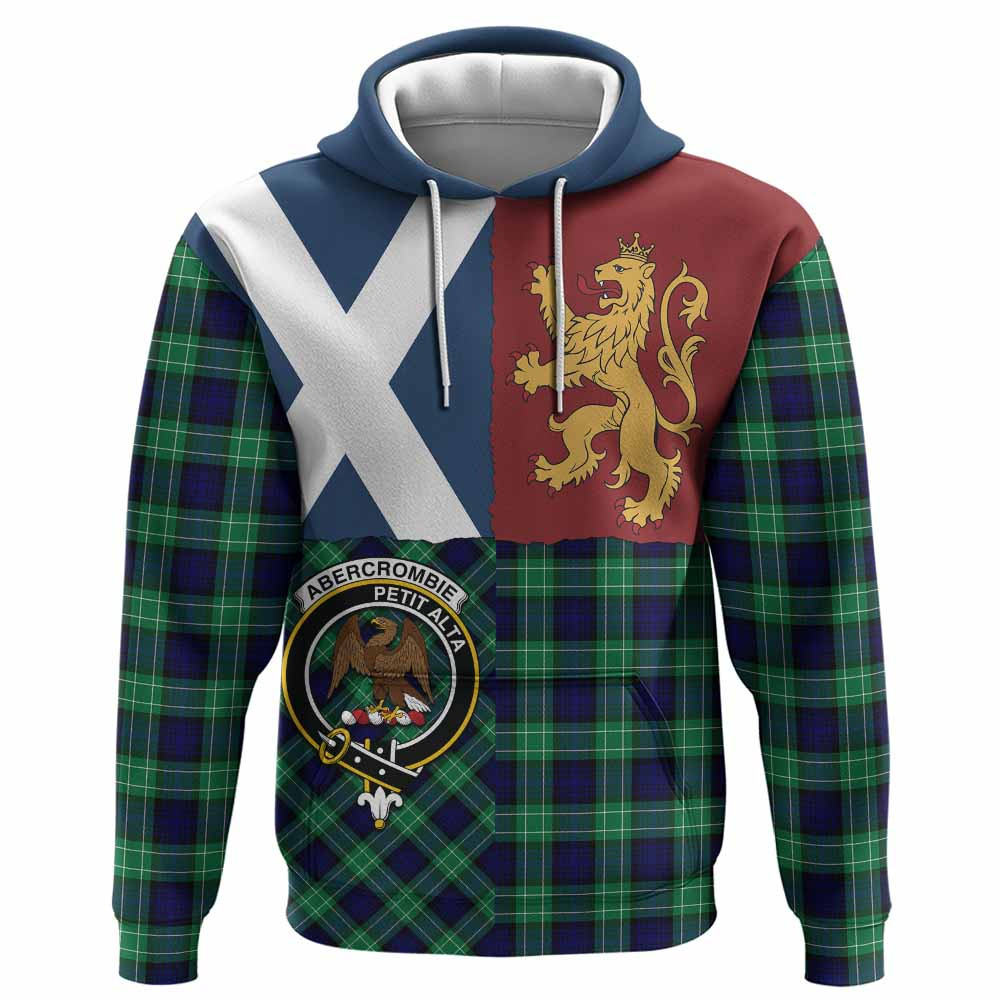 ScotsTee Shop Scottish Abercrombie Crest Tartan Hoodie Lion Rampant Saltire Style