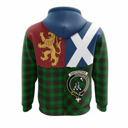 ScotsTee Shop Scottish Anstruther Crest Tartan Hoodie Lion Rampant Saltire Style