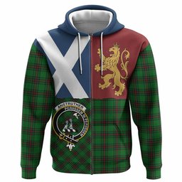ScotsTee Shop Scottish Anstruther Crest Tartan Hoodie Lion Rampant Saltire Style