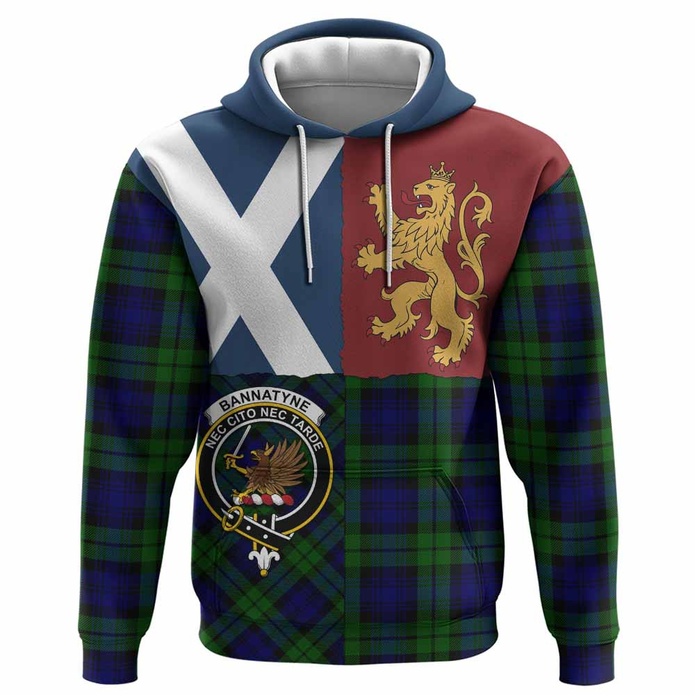 ScotsTee Shop Scottish Bannatyne Crest Tartan Hoodie Lion Rampant Saltire Style