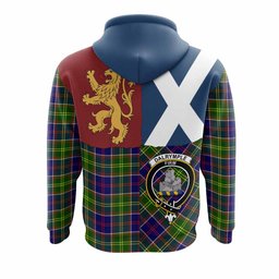 ScotsTee Shop Scottish Dalrymple Crest Tartan Hoodie Lion Rampant Saltire Style