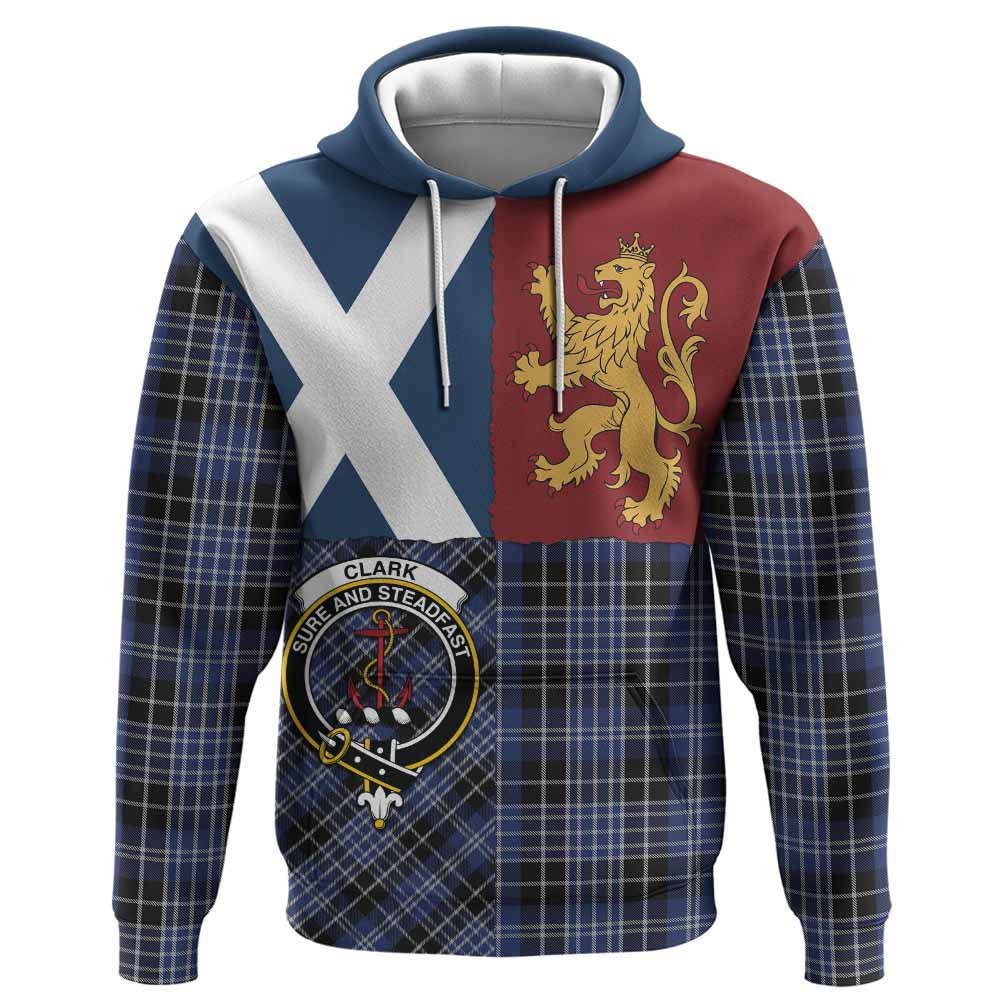 ScotsTee Shop Scottish Clark (Clarke) Crest Tartan Hoodie Lion Rampant Saltire Style