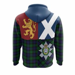 ScotsTee Shop Scottish Black Watch Crest Tartan Hoodie Lion Rampant Saltire Style