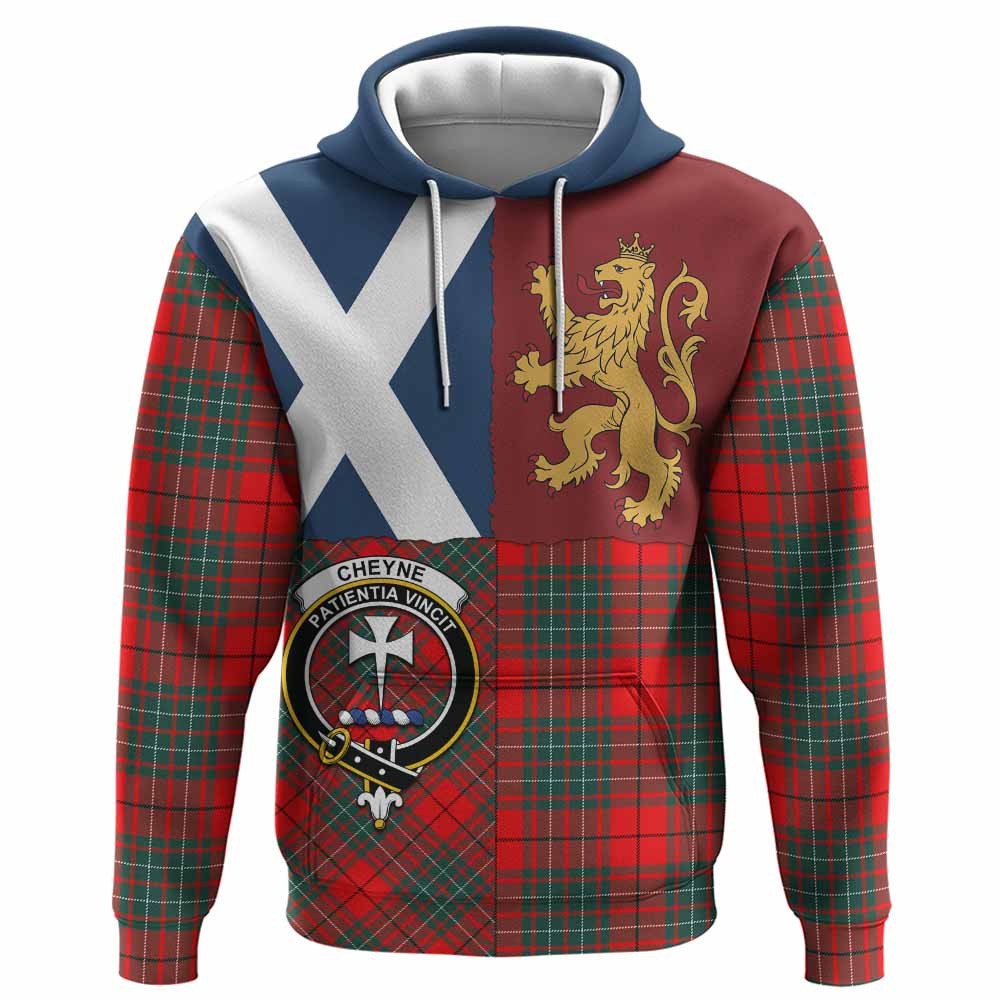 ScotsTee Shop Scottish Cheyne Crest Tartan Hoodie Lion Rampant Saltire Style