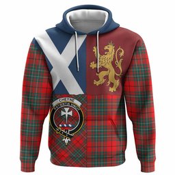 ScotsTee Shop Scottish Cheyne Crest Tartan Hoodie Lion Rampant Saltire Style